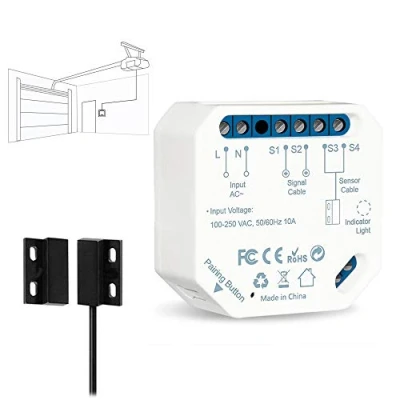 Afbeelding van LoraTap Wifi verbonden garagedeuropener, intelligente deurschakelaar, compatibel met Google Home Alexa, afstandsbediening, slimme module kits voor schuifpoort
