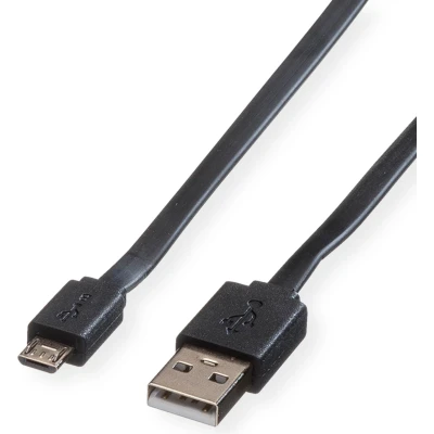 Afbeelding van ROLINE USB 2.0 kabel, A m Micro B M, zwart, 1