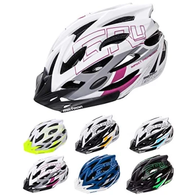 Afbeelding van Meteor Fietshelm Gruver M 55 58 cm wit/grijs/aubergine