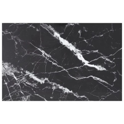 Afbeelding van vidaXL Tafelblad 100x62 cm 8 mm gehard glas met marmeren design zwart
