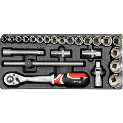 Afbeelding van YATO YT 5537 Gereedschapmodule 24 40 10, 11, 12, 13, 14, 15, 16, 17, 18, 19, 20, 21, 22, 23, 24, 27, 30, 32 170 380 1/2