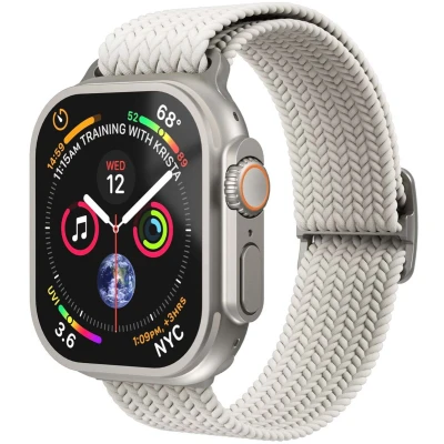 Afbeelding van Vonmählen Woven Loop bandje voor de Apple Watch 38/40/41/42 mm Cream