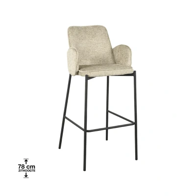 Afbeelding van Joni barkruk 77 cm velvet elegance crème
