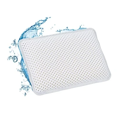 Afbeelding van Relaxdays badkussen met zuignappen hoofdsteun bad nekkussen home spa wit