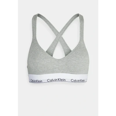 Afbeelding van Calvin Klein dames Modern Cotton bralette met push up en logoband in de kleur Grijsmele, maat: XS