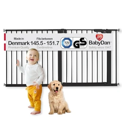 Afbeelding van BabyDan 60116 26911 01 75 extra grote veiligheidshek voor hal, landing, keuken, trap, baby