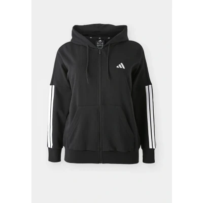 Afbeelding van adidas Sportswear Essentials 3 Stripes Full Zip Fleece Hoodie (Grote Maat) Dames Zwart 3X