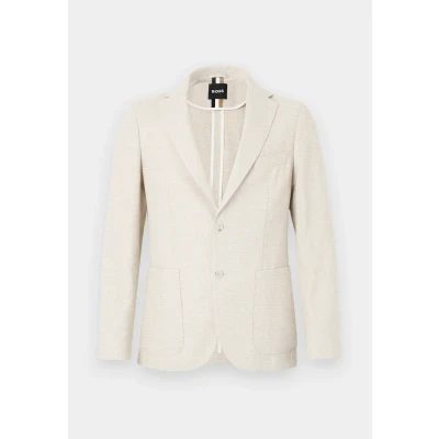 Afbeelding van HUGO BOSS heren C Hanry 252 slim fit colbert in wolblend met gemêleerd dessin de kleur Beige, maat: 56
