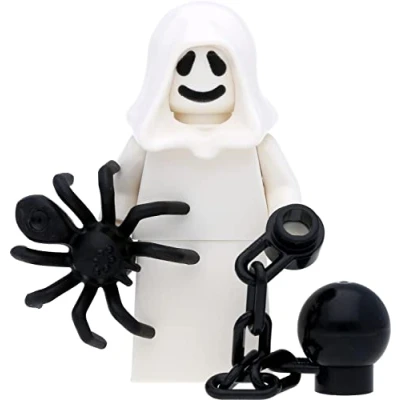 Afbeelding van LEGO Spookfiguur met ketting, bal en spin