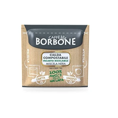 Afbeelding van Caffè Borbone Koffiepad, composteerbaar, recyclebaar, zwart mengsel, 100 dranken, ESE systeem