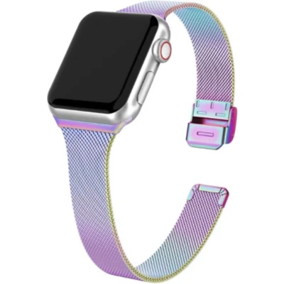 Afbeelding van Apple Watch Milanese slim fit bandje Multicolor Geschikt voor 38mm / 40mm 41mm