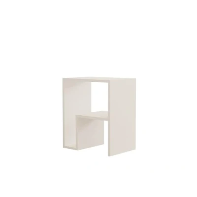 Afbeelding van Moderne witte bijzettafel Woody Fashion 45 x 30 51,8 cm Wit