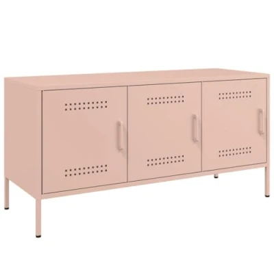Image de vidaXL Meuble TV rose 100,5x39x50,5 cm acier842989