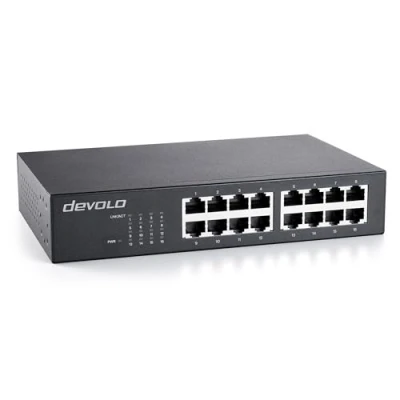 Afbeelding van devolo Gigabit Ethernet Switch 16 poorten onbeheerd LAN Netwerk Splitter 1000 Mbit/s zonder ventilator