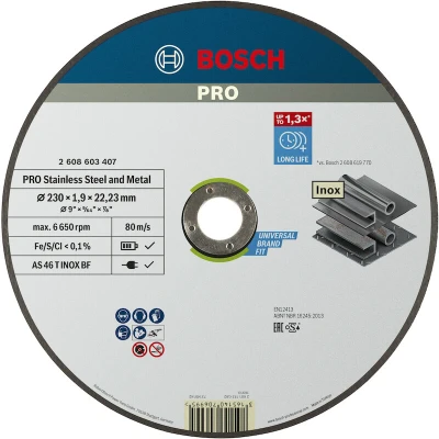 Afbeelding van Bosch Doorslijpschijf (Expert for Inox) 230 x 1,9 22,2 MM RVS