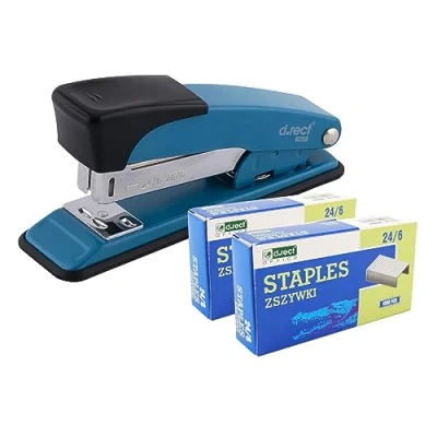 Afbeelding van D.RECT 315A metalen nietmachine met 2000 nietjes, voor zwaar werk, kantoornietmachine, industriële nietmachine, 30 vel blauw