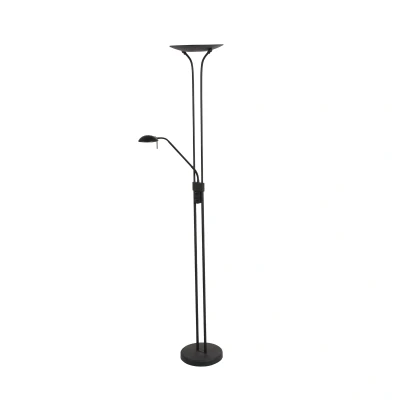 Afbeelding van Vloerlamp zwart dimbaar met leesarm