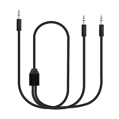 Afbeelding van CERRXIAN 3,5 mm naar Dual dubbele audiokabel, 1/8 TRS mannelijk 2 Y splitteradapter voor smartphone, computer, mp3 speler, hoofdtelefoon, luidsprekers