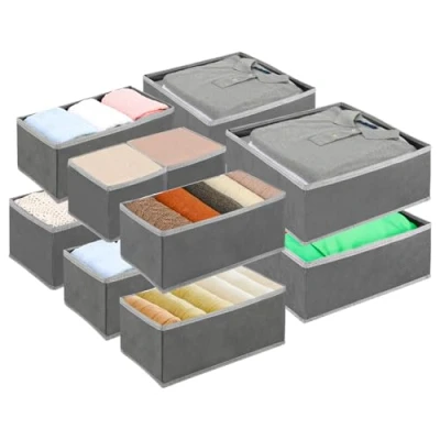 Afbeelding van Exyvox opbergsysteem met 12 laden, opvouwbaar, stoffen voor kleding, beha&#039;s, sokken, stropdassen