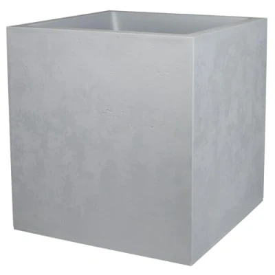 Afbeelding van EDA Vierkante pot 50 cm basalt 57 l decoratie imitatie beton dubbelwandig wateropslagzone 49,5 x betongrijs