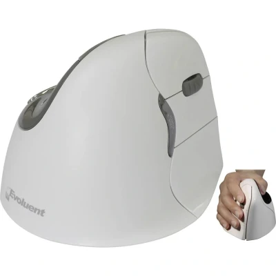 Afbeelding van Evoluent VerticalMouse4 VM4RB Mac Ergonomische muis Bluetooth Optisch Wit, Zilver 6 Toetsen 2800 dpi Ergonomisch