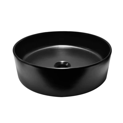 Afbeelding van Wiesbaden Link waskom rond 40x12 cm keramiek mat zwart