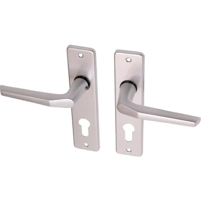 Afbeelding van Wovar Deurkruk met schild aluminium duimmodel PC72 Per Set