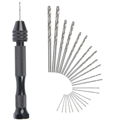 Afbeelding van FOCCTS Spiraalboorbits handboorgereedschap, 25 stuks 0,5 3,0 mm microbit, mini micro handboorset, boormachine, roterende uiteinden voor sieraden model hars walnoot amber bijenwas