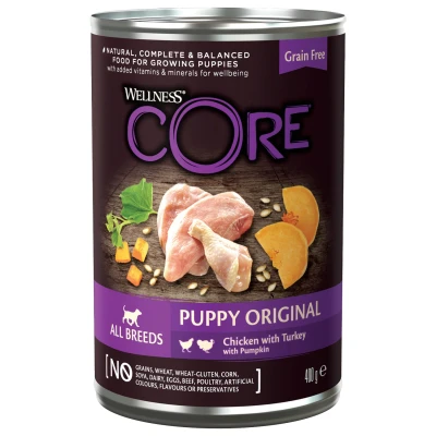 Afbeelding van Wellness Core Grain Free 95 Puppy Hondenvoer Kip Kalkoen Pompoen 400 g