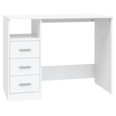 Afbeelding van vidaXL Bureau met laden, wit, 102 x 50 76 cm, bewerkt hout
