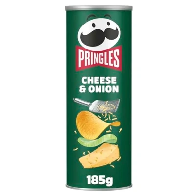 Afbeelding van Pringles Cheese &amp; Onion chips met kaassmaak individuele verpakking (1 x 185 g)