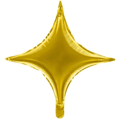 Afbeelding van Partydeco Folieballon Ster 4 punten goud 42 cm