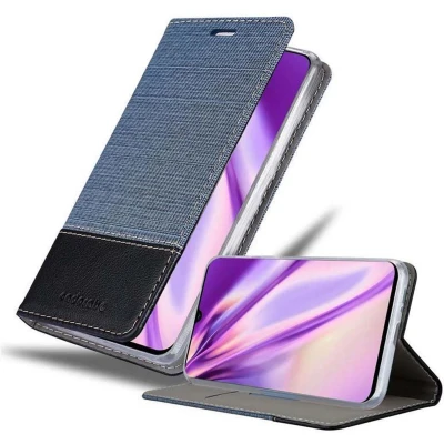 Afbeelding van Cadorabo Hoesje geschikt voor Samsung Galaxy A90 5G in DONKERBLAUW ZWART Beschermhoes met magnetische sluiting, standfunctie en kaartvakje Book Case Cover Etui
