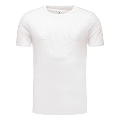 Afbeelding van Armani Exchange heren T shirt met flock logoprint in de kleur Wit, maat: M
