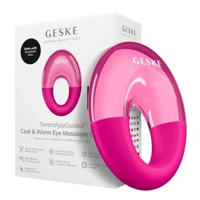 Afbeelding van GESKE Cool &amp; Warm Eye Massager 7 in 1 Masseur multi actions Yeux et visage Refroidissement réchauffement sans batterie Raffermit, détend dégonfle Design anneau prise en main facile