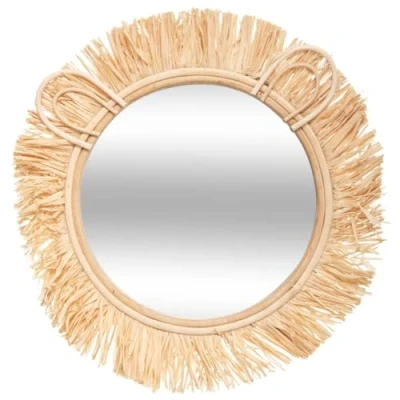Afbeelding van Atmosphera Wandspiegel safari rotan D38 cm bohemian/boho spiegel