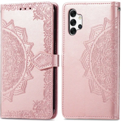 Afbeelding van iMoshion Hoesje Geschikt voor Samsung Galaxy A32 (4G) Met Pasjeshouder Mandala Bookcase Rosé Goud