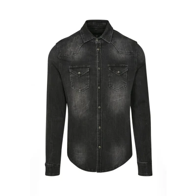 Afbeelding van Brandit Herren Riley Denimshirt Overhemd, Heren, Maat: 4XL, Black