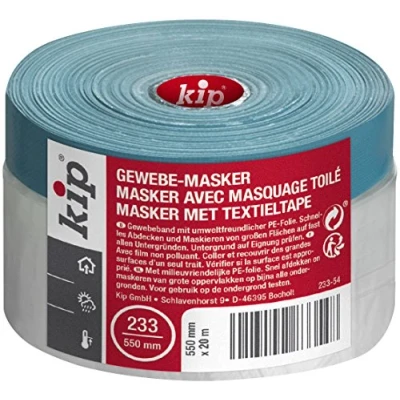 Afbeelding van Kip Masker met afplakband 233 54 plakband kunststof afdekzeil Afmetingen: 550 mm x 20 m Kleur transparant