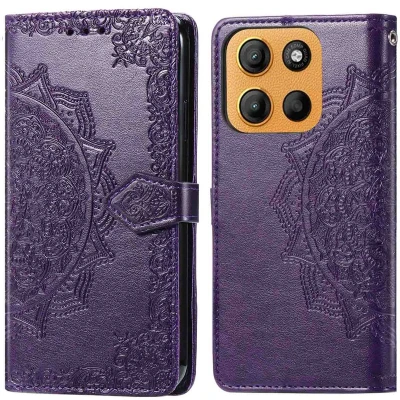 Afbeelding van imoshion Hoesje Geschikt voor Motorola Moto G15 Power, Mandala Bookcase Paars