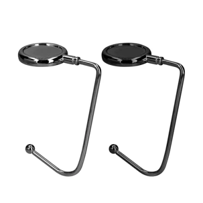 Afbeelding van kwmobile Tassenhaken voor tafel Set van 2 draagbare tashangers Tassenhangers of kast In leisteen / zwart