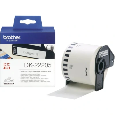 Afbeelding van Brother DK 22205 Etiket Zwart op wit (62 mm)