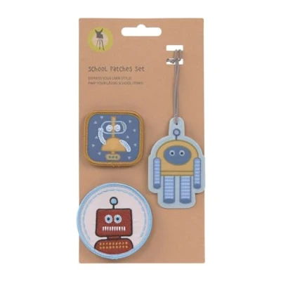 Image de LÄSSIG Set De Pendentifs Et Patchs (3 Pièces) Avec Bouton Pression/School Patches Robot