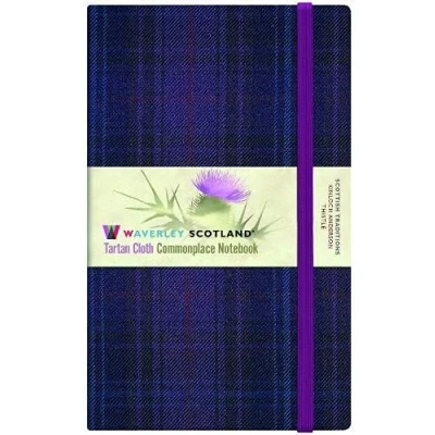 Afbeelding van WAVERLEY THISTLE TARTAN CLOTH HARDBACK LARGE COMMONPLACE NOTEBOOK/JOURNAL