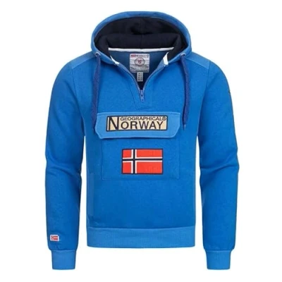 Afbeelding van Geographical Norway Gymclass Heren Sweatshirt met capuchon kangoeroezak Kleding Hoody Warm Lange Mouwen Trui Lente Zomer Herfst Winter, Royal Blauw