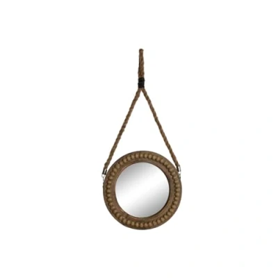 Afbeelding van Wandspiegel Home ESPRIT Bruin Hout Touw Koloniaal Ballen 28 x 4 61 cm