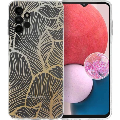 Afbeelding van iMoshion hoesje Geschikt voor Samsung Galaxy A13 (4G) Siliconen Design Meerkleurig / Golden Leaves Transparant