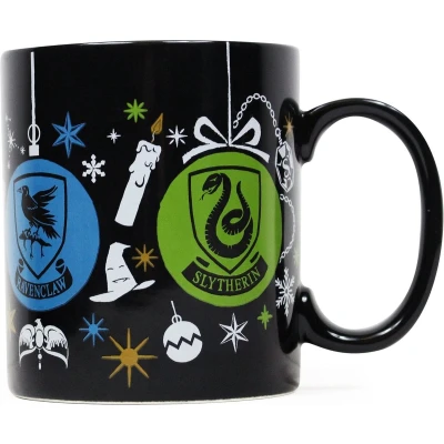 Afbeelding van Harry Potter Vier Huizen Kerstballen Mok Zwart 400ml