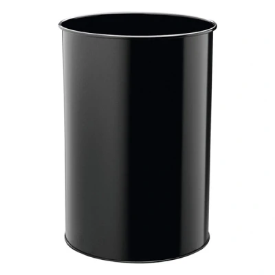 Image de Durable 330301 corbeille à papier ronde 30 litres hauteur 45 cm en métal peint coloris noir