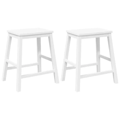 Afbeelding van vidaXL Barstoelen 2 st massief hout wit